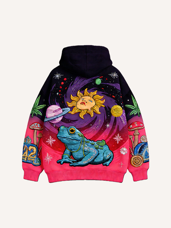 A super cool and uniquely printed gradient multi-color Valentine is Day gift sweatshirt