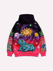 A super cool and uniquely printed gradient multi-color Valentine is Day gift sweatshirt