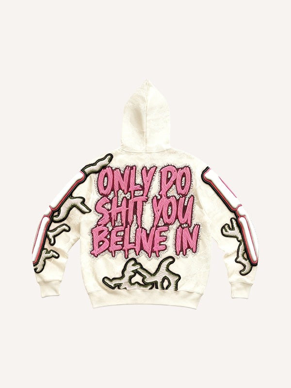 Hooded Skull Print Sweatshirt - Stylish All-Season