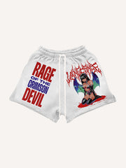 Hand-painted sexy female devil textured shorts