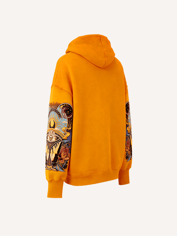 Retro lucky print gothic style sweatshirt