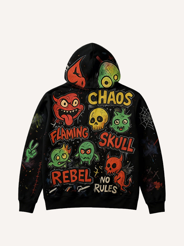 Hell Demons Space Monsters Brawl Hoodie