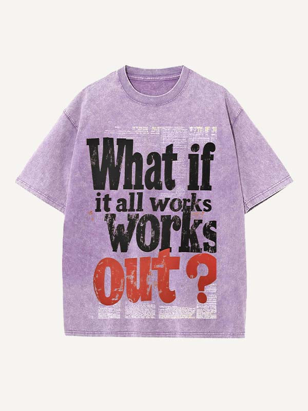 Distressed Washed Letter Print Round Neck T-shirt