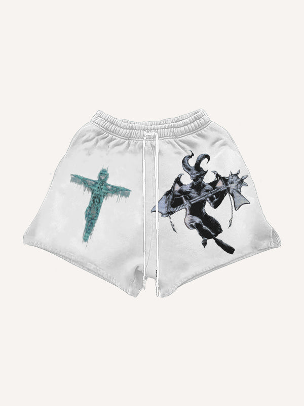 Angel or Devil in Our Mind Printed Shorts