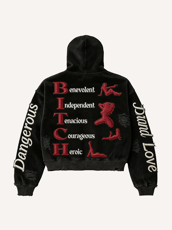 Dangerous Woman Corduroy High-Fashion Sweatshirt