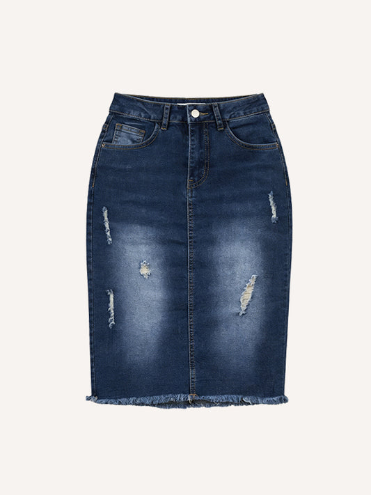The Power of Faith Is Always By Your Side Washed Denim Shorts
