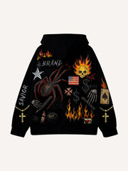 Broken Five Poisons Blessing Mysterious Powers of the East and West Printed Sweatshirt