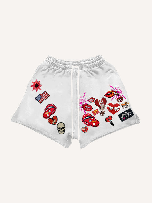 Sexy Trendy Red Lip Shorts
