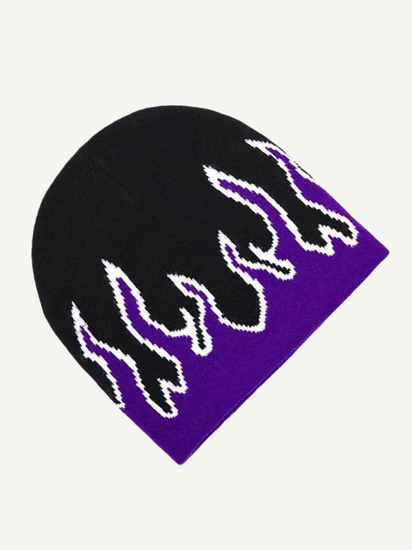 Purple Flame Trendy Warm Knit Hat
