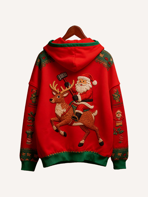 I will ride a dinosaur to see you on Christmas hoodie