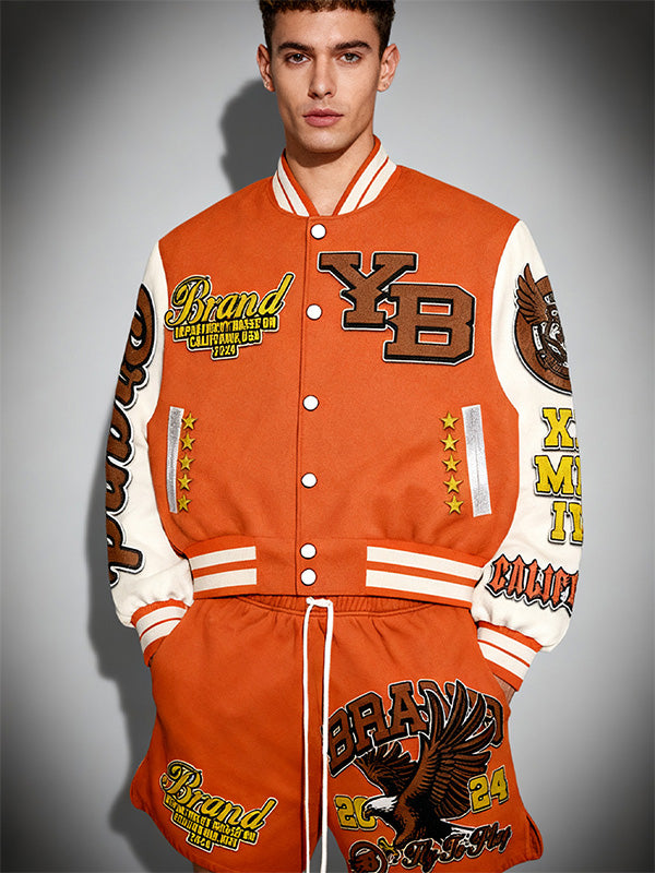 New splicing lightweight rap baseball jacket