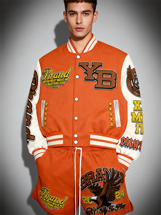New splicing lightweight rap baseball jacket