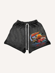 Beautiful girls motorcycle handsome tattoo shorts