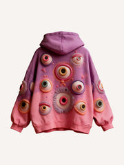 Alien Big-Eyed Monster Spooky Gradient Print Sweatshirt