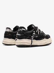 Retro Washed Denim Low Top Platform Sneakers