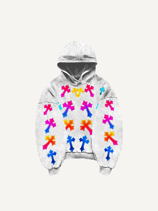 Gradient Shiny Crew Neck Knitted Print Sweatshirt