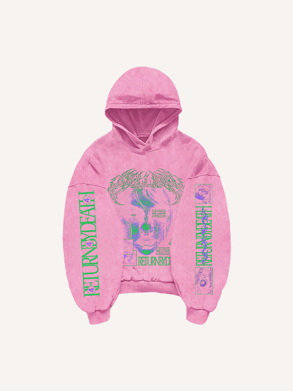 Cyber Art Textured Hand-Painted Print Sweatshirt
