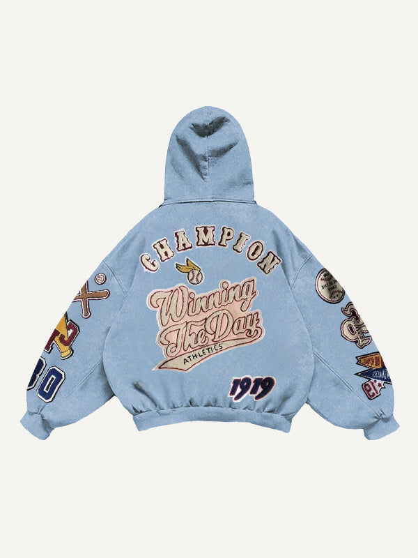Patchwork distressed fashion authentic sweatshirt