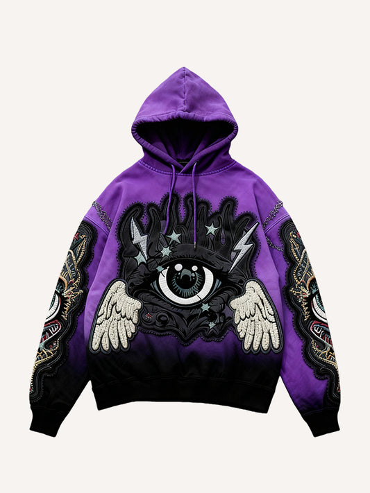 Flying Eye of Truth or God's Eye Gradient Hooded Sweatshirt