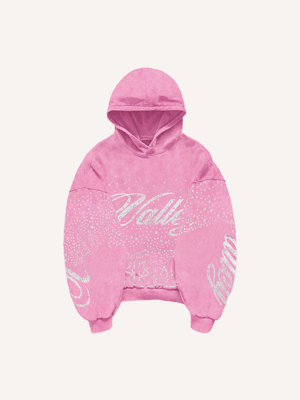 Retro distressed double hooded sweatshirt