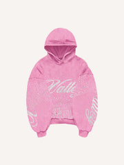Retro distressed double hooded sweatshirt