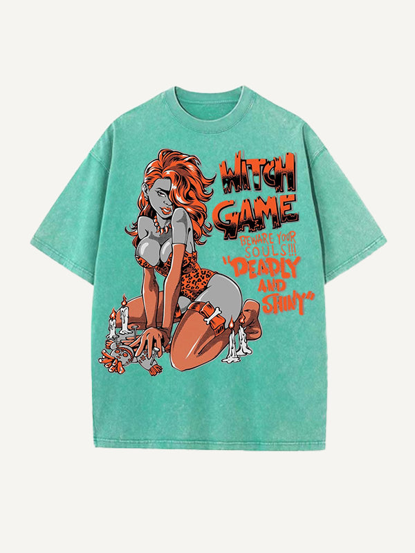 Sexy Black Widow-themed pure cotton printed short-sleeved t-shirt designed to captivate you