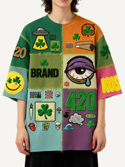 Stylish Christmas T-shirts for all seasons with patchwork prints in various patterns