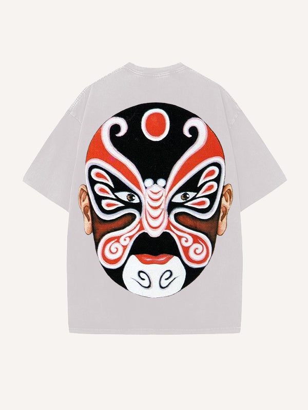 Trendy Peking Opera mask hand-painted personalized short-sleeved T-shirt