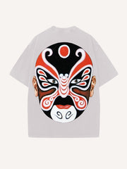 Trendy Peking Opera mask hand-painted personalized short-sleeved T-shirt