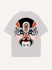 Chinese opera mask hand-painted personalized short-sleeved T-shirt
