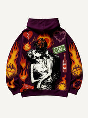 Love is as hot as fire comfortable loose sweatshirt
