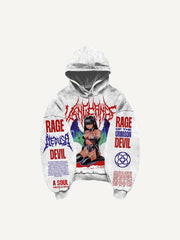 Hand-painted sexy female devil textured sweatshirt