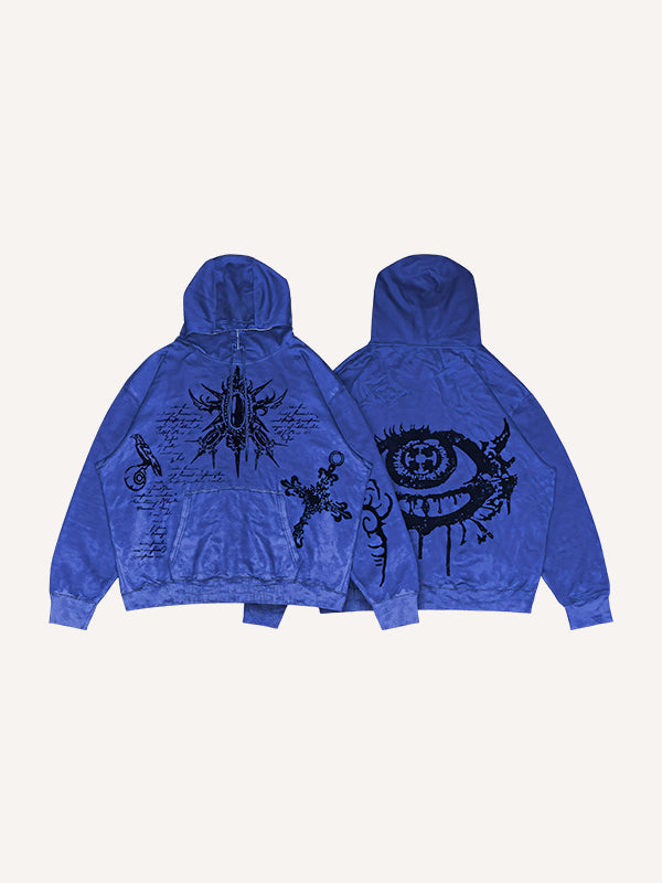 Hooded comfortable high-end trendy Eye of Faith printed sweatshirt