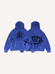 Hooded comfortable high-end trendy Eye of Faith printed sweatshirt