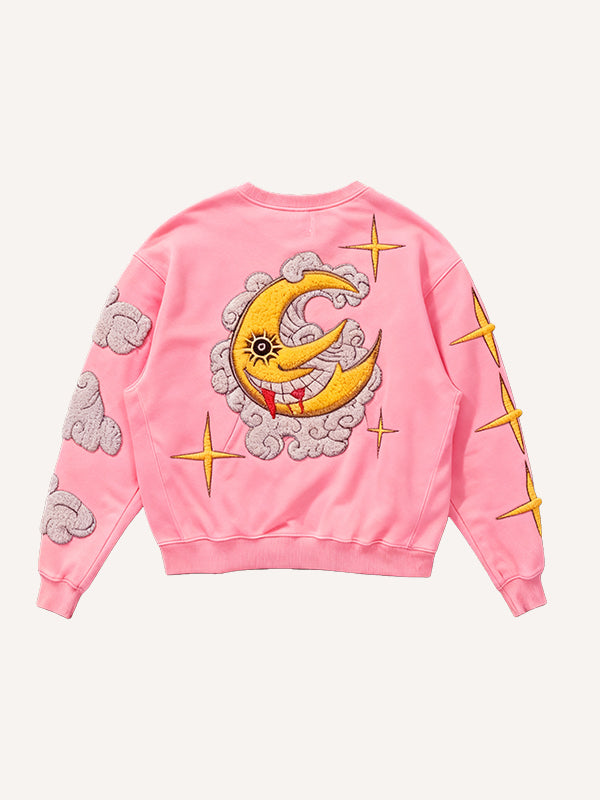 The moon and the sun have already begun Crew neck sweatshirt