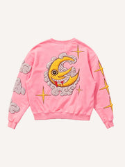 The moon and the sun have already begun Crew neck sweatshirt