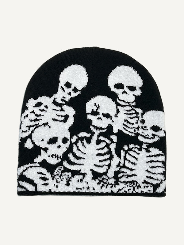 A group of little devils in warm knitted hats