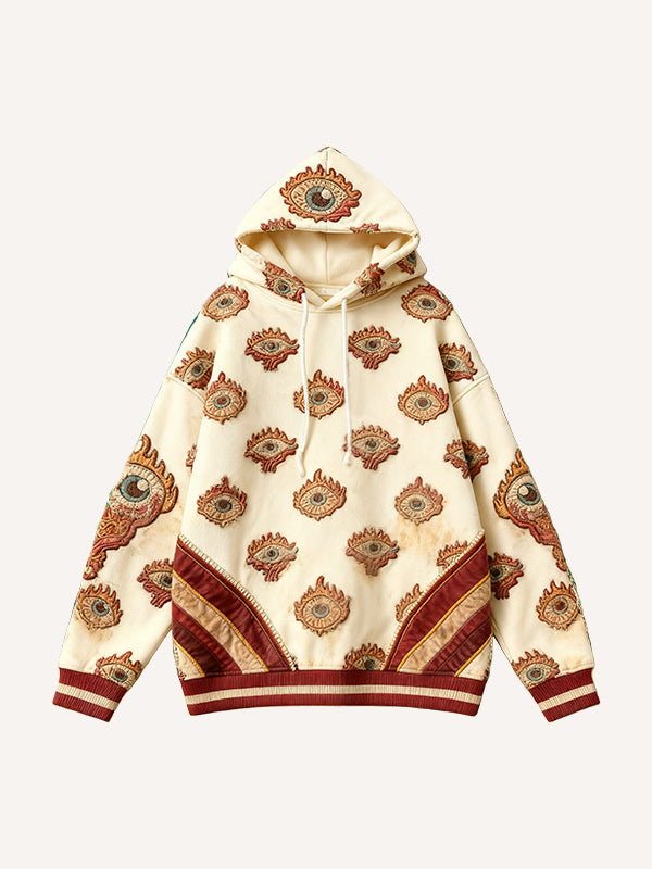 All-Seeing Eye Embroidered Textured Gazing Eye Sweatshirt