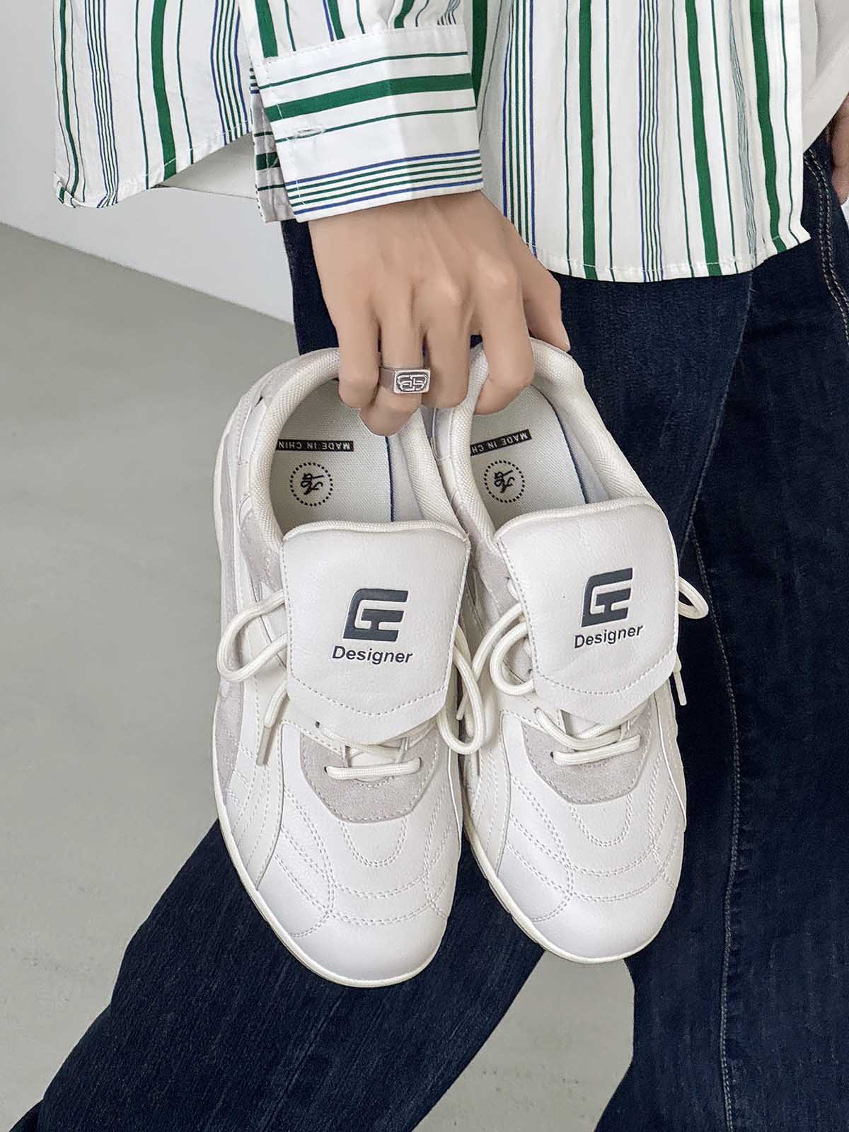 Retro Colorblock Flap Lace German Trainer Sneakers