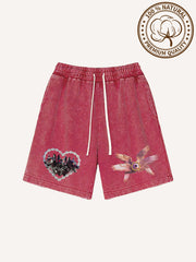 One thought can lead to hell another to heaven Water-washed shorts