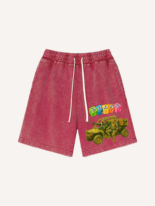 Attacking Soldiers Comfortable and Stylish Pure Cotton Washed Shorts
