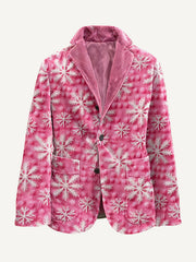 Merry Christmas! Multi-colored Snowflake Print Corduroy Suit