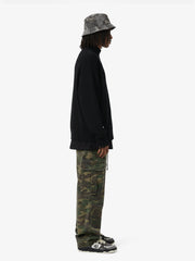 Woven Ripped Camouflage Flared Cargo Pants - 2410