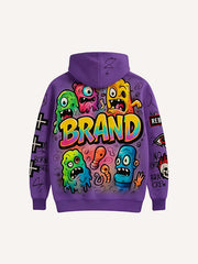 Invincible Monster Battle Warm Printed Hoodie
