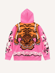 Artistic illustration jacquard print sweatshirt for all seasons