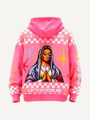 Watching Christ DJing Virgin Mary multicolored humorous sweatshirt