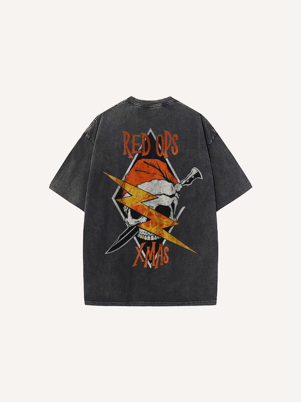 Santa Claus cotton T-shirts under lightning