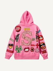 Dangerous Red Lips Comfortable Hooded Sweatshirt