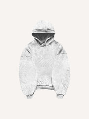 Retro distressed double hooded sweatshirt