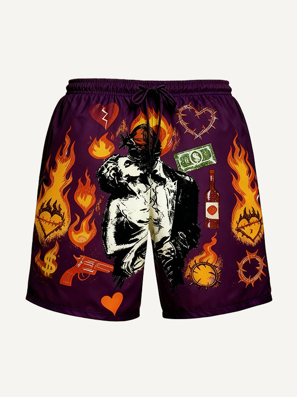 Love is as hot as fire comfortable loose shorts